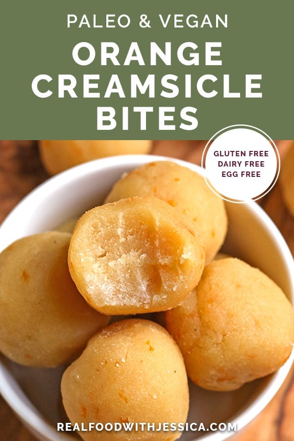 paleo vegan orange creamsicle bites with text 