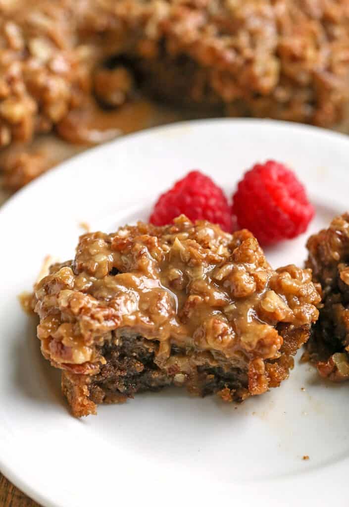 pecan sticky bun close up 