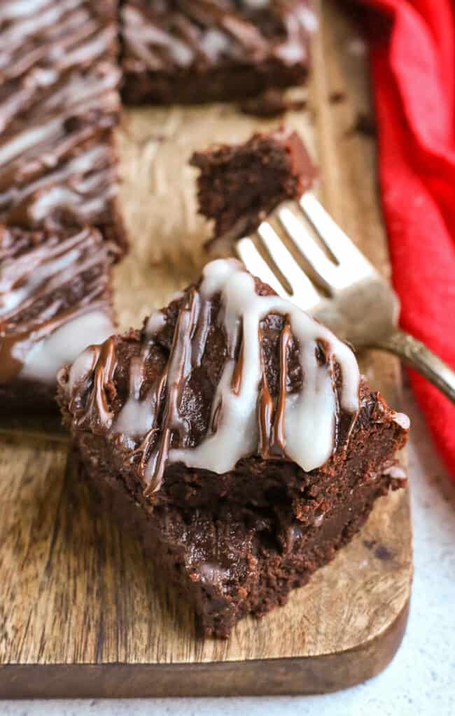 top view of paleo peppermint brownies 