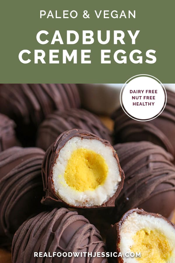 paleo cadbury creme eggs with text 