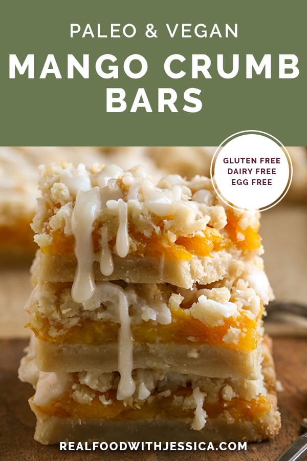 paleo mango crumb bars with text 