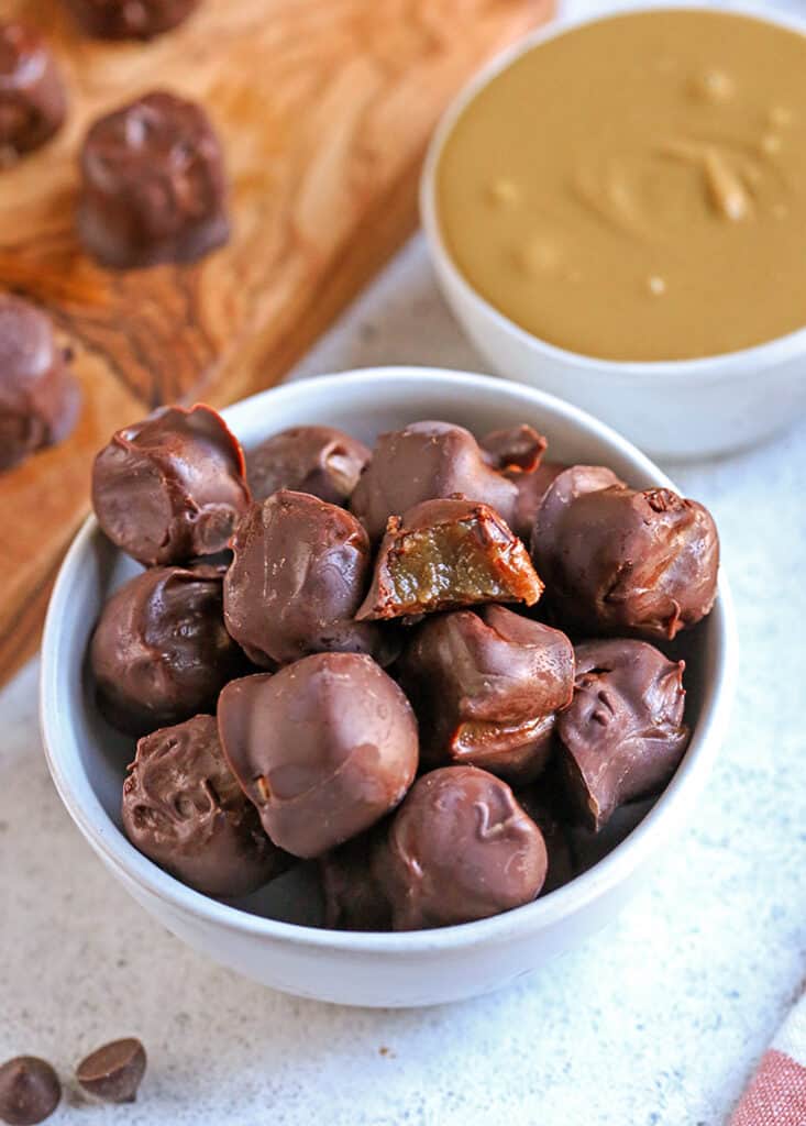 bowl full of paleo vegan rolos 