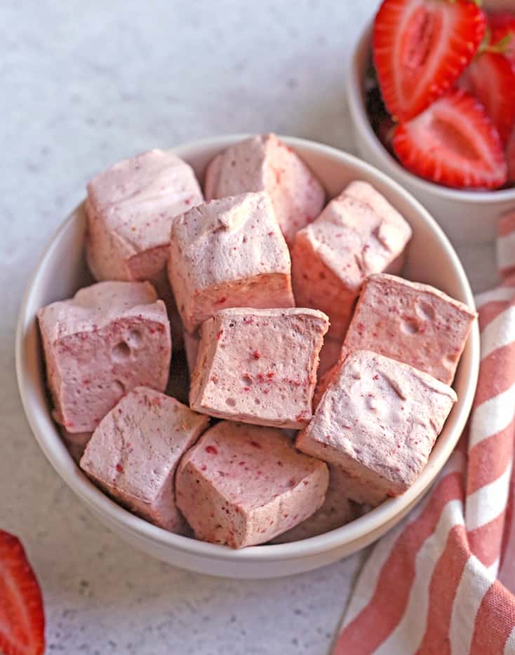 a bowl of paleo strawberry mallows