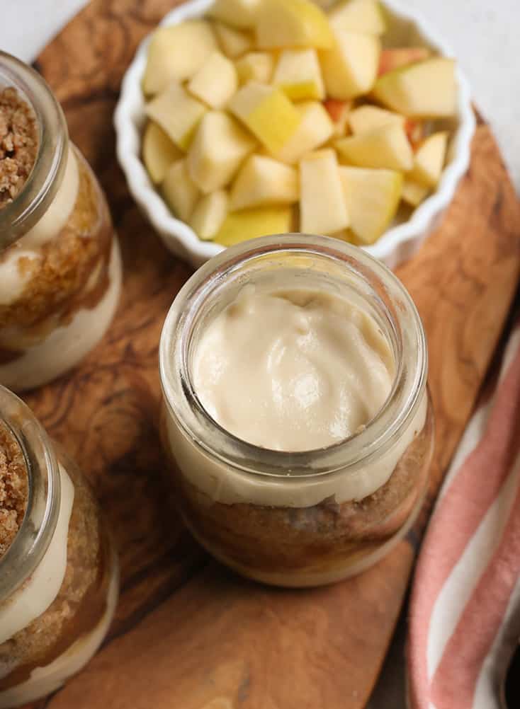 top view paleo caramel apple parfaits 