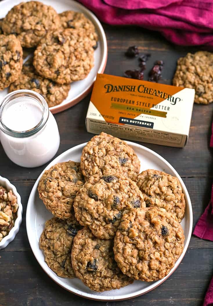 Chewy Oatmeal Cranberry Walnut Cookies Real Food with Jessica