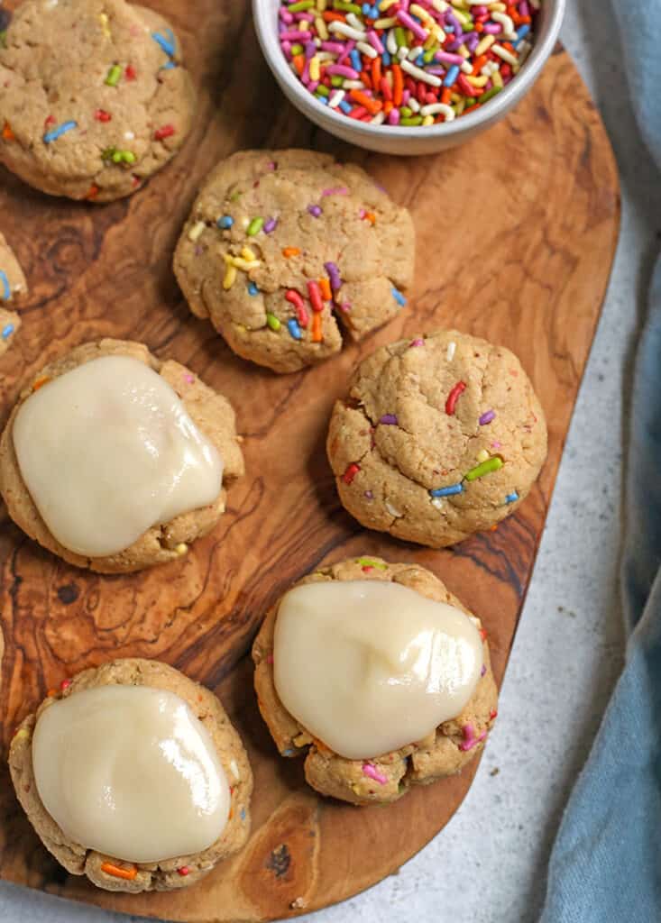 top view of paleo funfetti cookies 