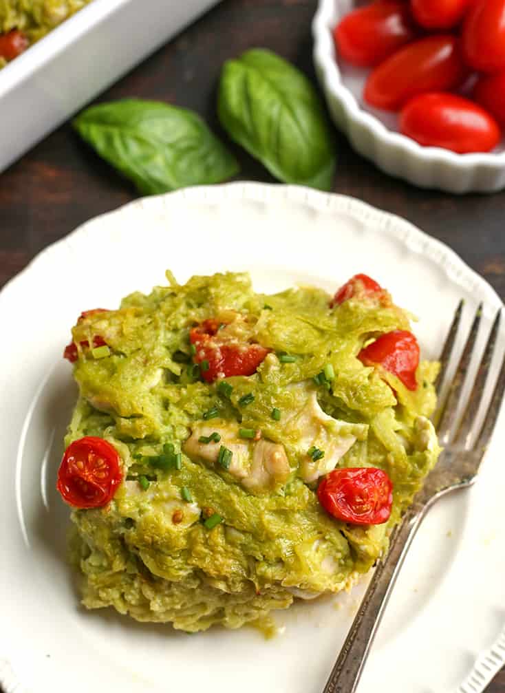 whole30 dairy free pesto chicken casserole 