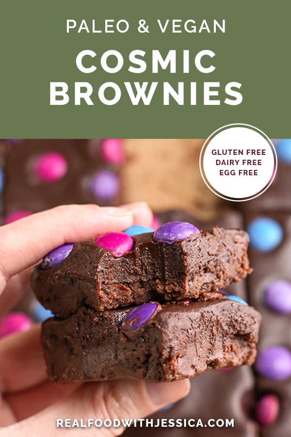 paleo cosmic brownies with text