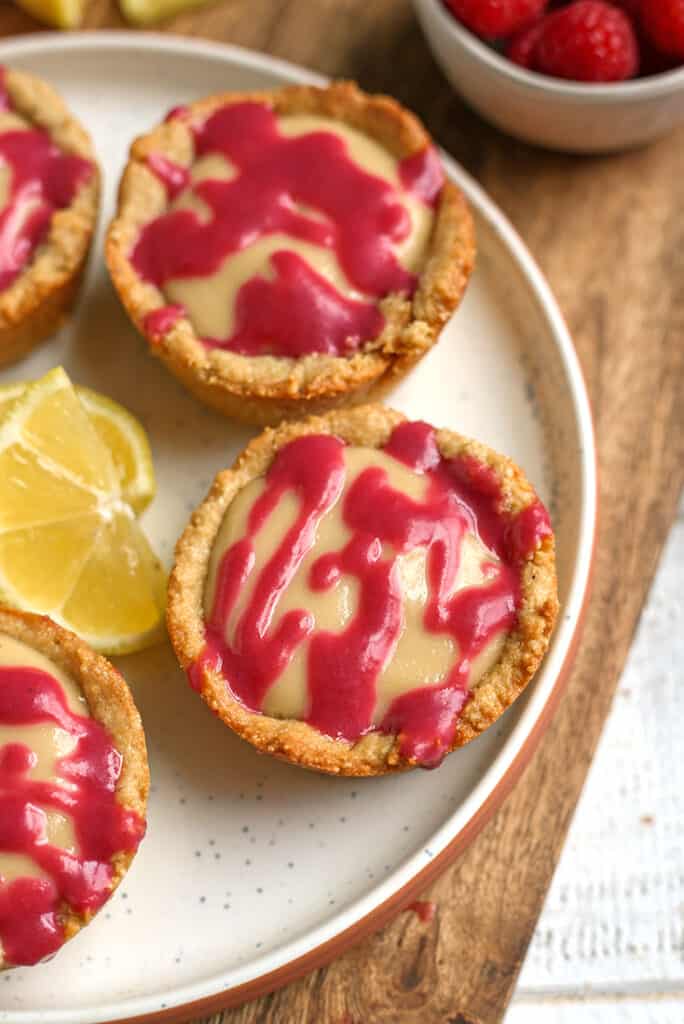 close up of vegan lemon cookie cups 