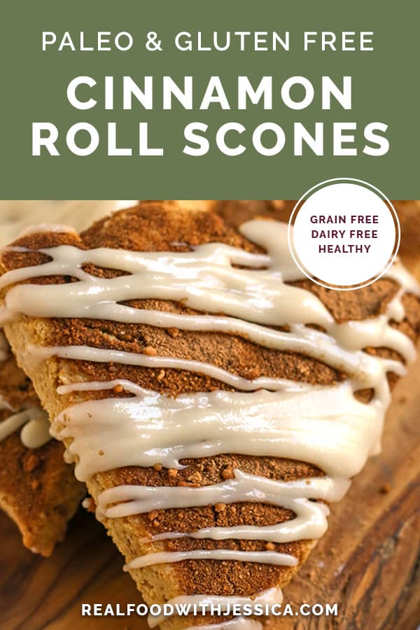 paleo cinnamon scones with text 