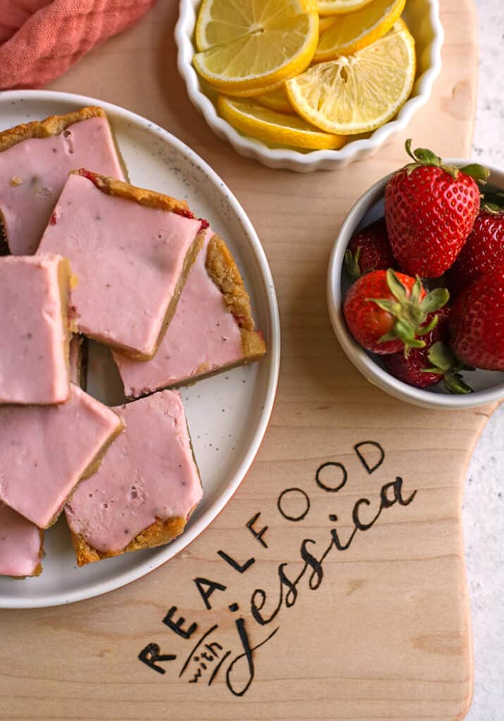 top view of paleo strawberry bars 