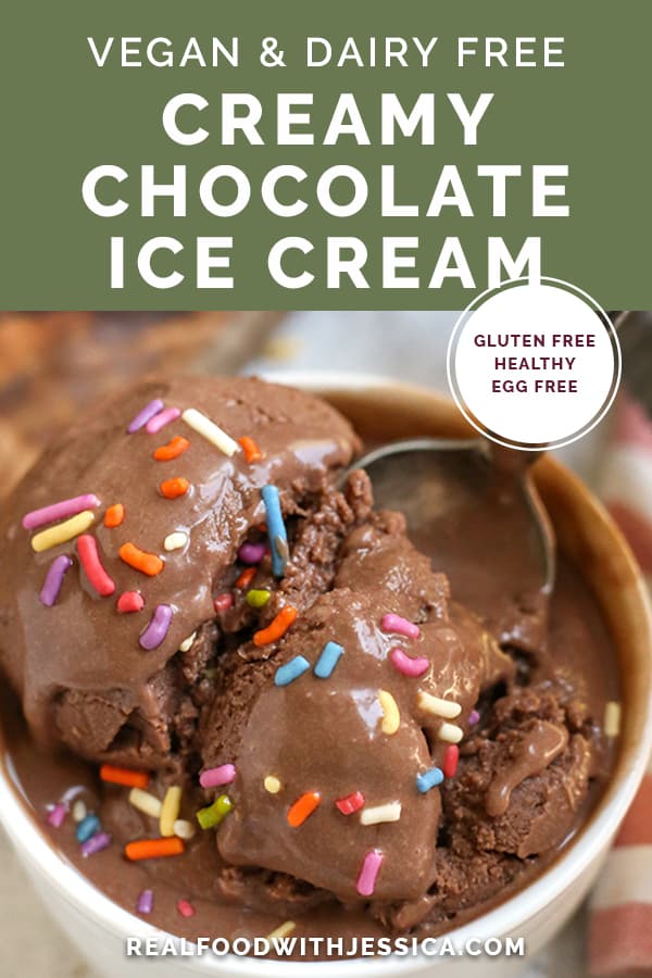 vegan chocolate ice cream with text