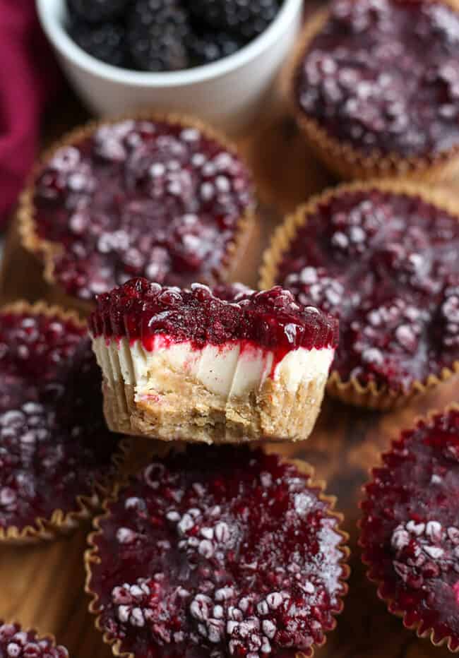 Mini Blackberry Cheesecakes