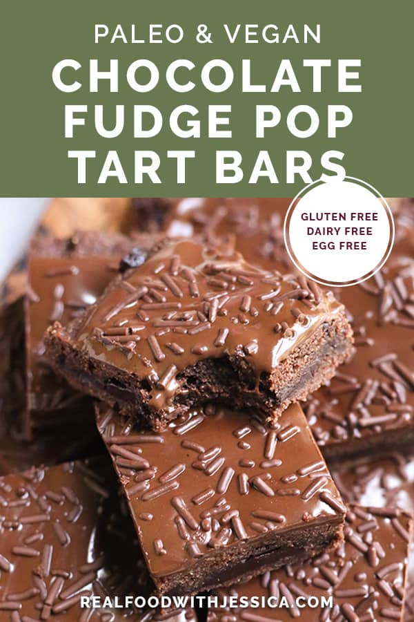 chocolate pop tart bars with text 
