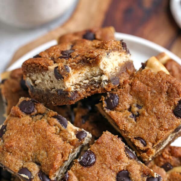Chocolate Chip Cookie Cheesecake Bars (grain free)