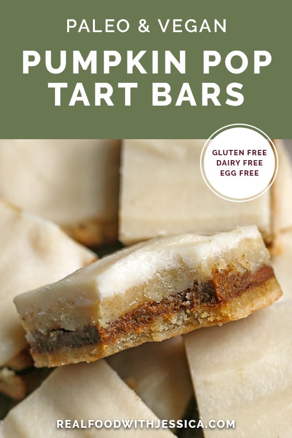 pumpkin pop tart bars with text 