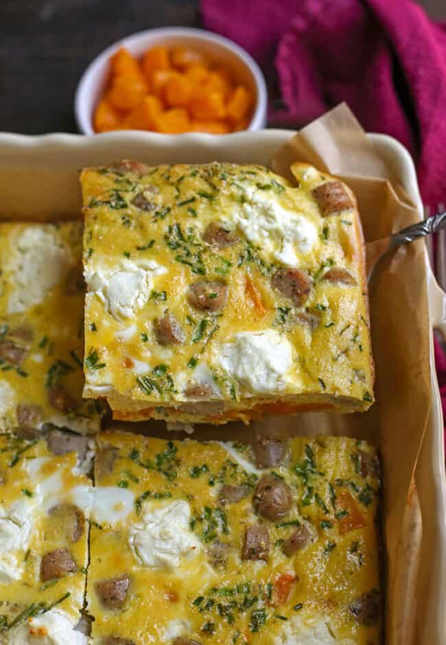 Butternut Squash Goat Cheese Breakfast Casserole Real Food with Jessica