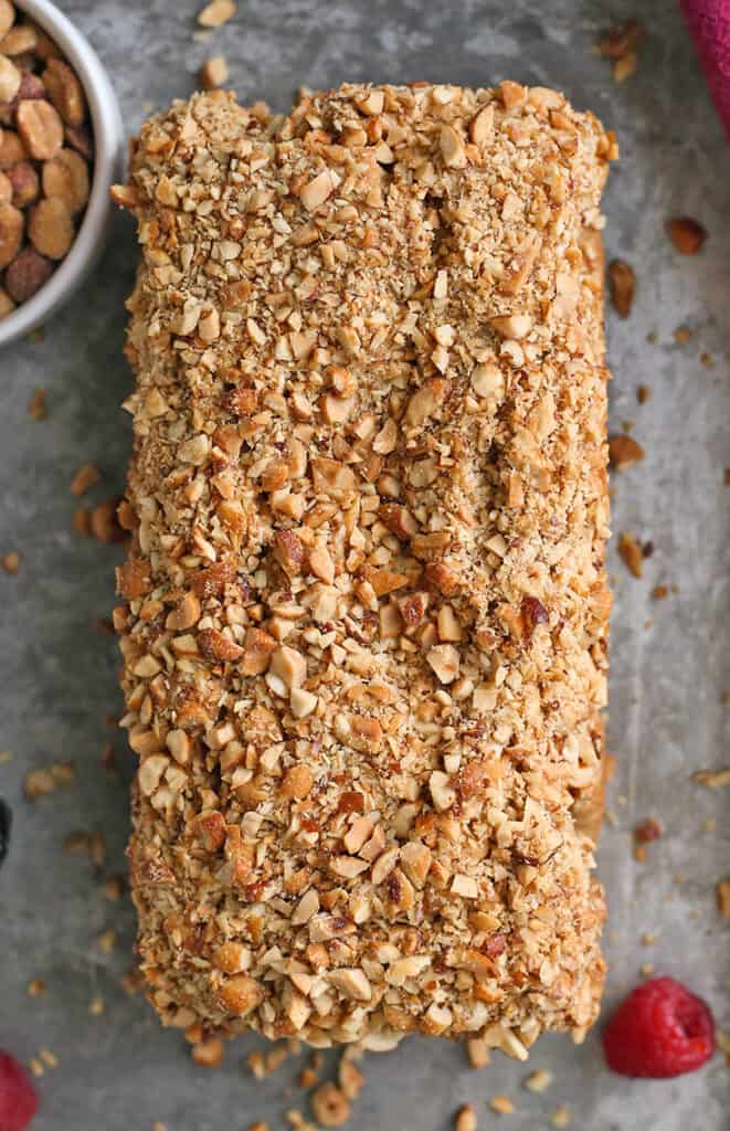 gluten free peanut butter donut bread from the top