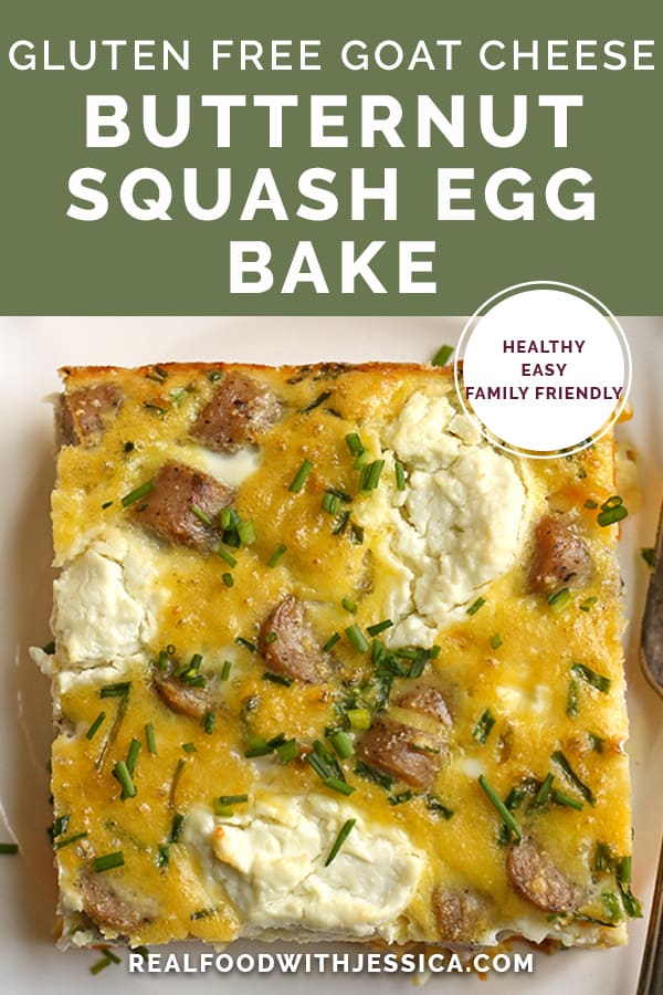 butternut squash egg bake with text 